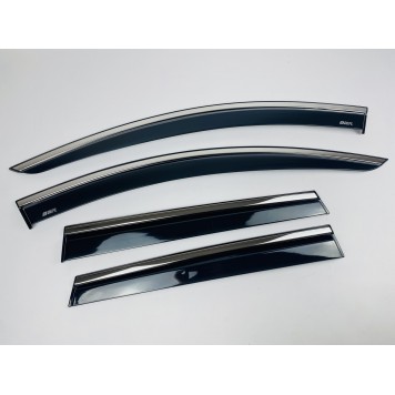 Дефлекторы окон Renault Duster II 2018+ с нерж. хром полоской-1